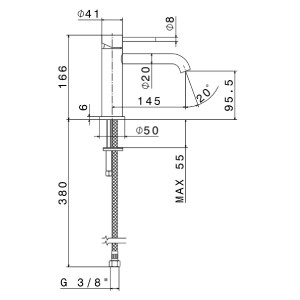Miscelatore monocomando per lavabo senza scarico X-Steel 316 Newform 2