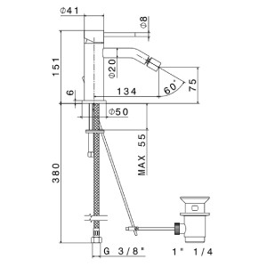 Miscelatore monocomando per bidet X-Steel 316 acciaio inox - Newform 2