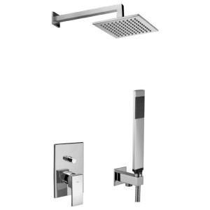 Kit doccia con miscelatore meccanico, soffione e set doccetta Level cr