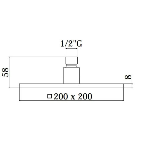 Soffione quadro 20x20 cm Syncro cromo - Paffoni