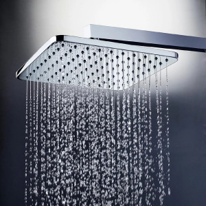 Soffione doccia a parete 28x28 cm con braccio L 35 cm Cosmo cromo - Bo 2