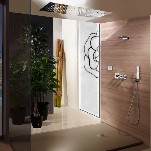 Soffione doccia da incasso Dream Xl Light Rgb cromo - Bossini