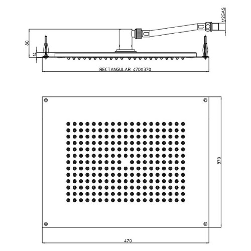 Soffione doccia controsoffitto 47x37 cm Dream cromo - Bossini