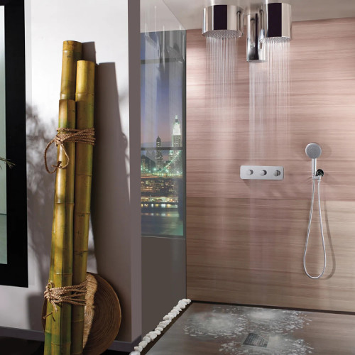 Soffione doccia a soffitto Ø25 cm Oki acciaio inox - Bossini