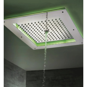 Soffione doccia 4 getti con cornice a led rgb 60x50 cm Frame/4 cromo - 2