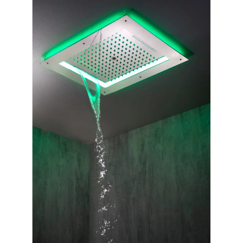 Soffione doccia 4 getti con cornice a led rgb 60x50 cm Frame/4 cromo -