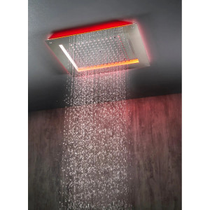 Soffione doccia 3 getti con cornice a led rgb 60x50 cm Frame/3 cromo - 2