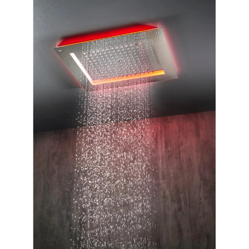 Soffione doccia 3 getti con cornice a led rgb 60x50 cm Frame/3 cromo -