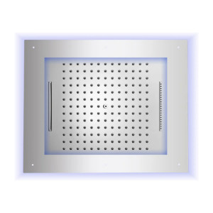 Soffione doccia 3 getti con cornice a led rgb 60x50 cm Frame/3 cromo -