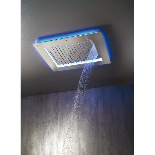 Soffione doccia 3 getti con cornice a led rgb 60x50 cm Frame/3 cromo -