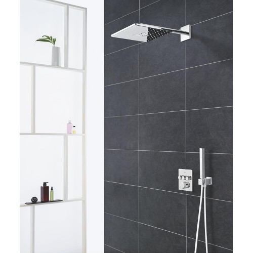 Soffione doccia a parete Rainshower Smartactive 310 Cube cromo 2 getti