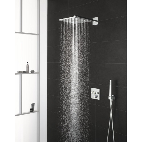 Soffione doccia a parete Rainshower Smartactive 310 Cube cromo 2 getti