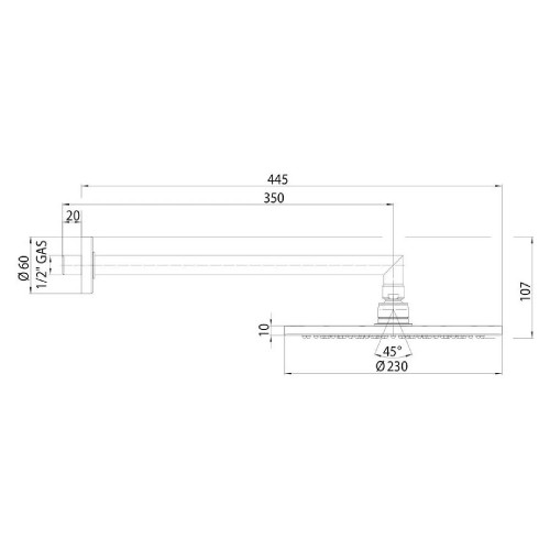 Soffione doccia Ø23 cm con braccio da 35 cm Cosmo cromo - Bossini