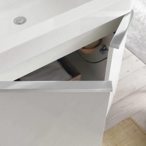 Mobile due ante con lavatoio Round mineraltek 50x60 cm bianco lucido - 2