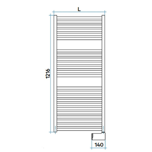 Scaldasalviette verticale elettrico Quadrè h1216x530 mm avorio - Irsap