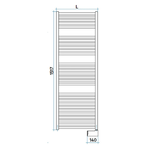Scaldasalviette verticale elettrico Quadrè h1517x530 mm avorio - Irsap