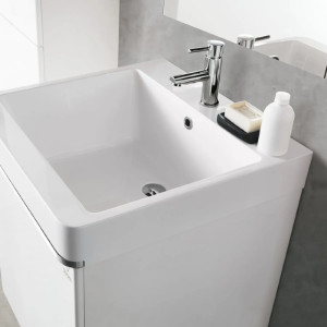 Mobile con cassettone su guide e lavatoio Round 50x60 cm mineraltek bi 2