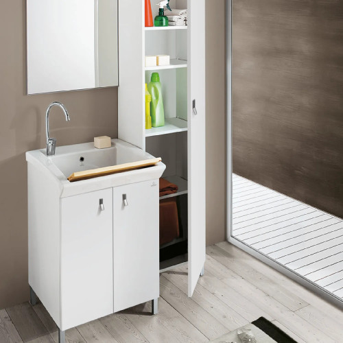 Mobile con lavatoio e vasca in ceramica Bijoux 61xp61,5 cm melaminico