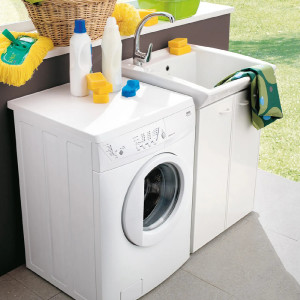 Mobile con lavatoio e vasca in ceramica Bijoux 60X50 cm melaminico bia 2