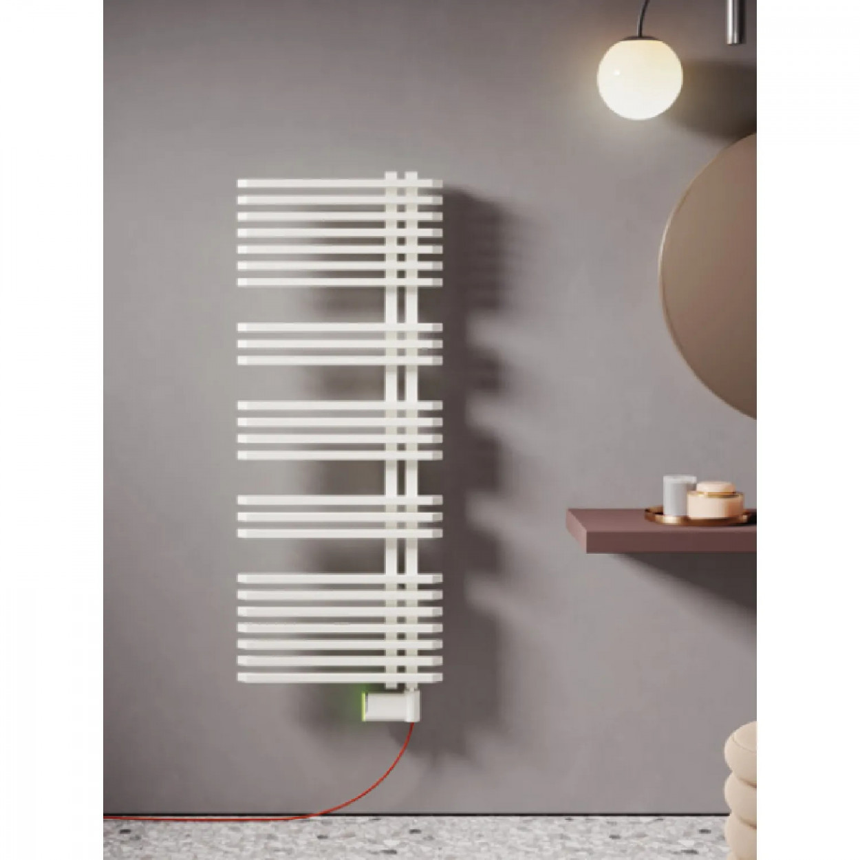 Scaldasalviette verticale elettrico Jazz_S h1260x500 mm bianco - Irsap