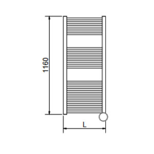 Scaldasalviette verticale elettrico Lisa 22 h1160x400 mm bianco - Cord 2