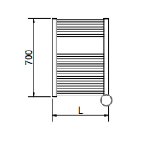 Scaldasalviette verticale elettrico Lisa 22 h700x500 mm nero opaco - C