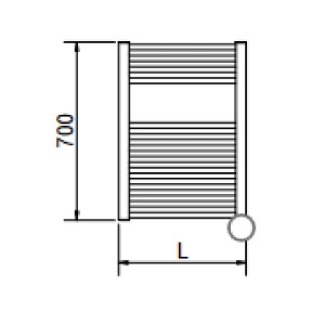Scaldasalviette verticale elettrico Lisa 22 h700x400 mm nero opaco - C 2