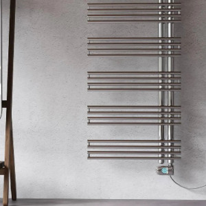 Radiatore verticale elettrico Kelly18 h1240x500 mm inox lucido - Cordi 2