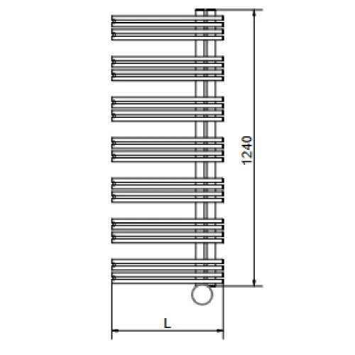 Radiatore verticale elettrico Kelly18 h1240x500 mm inox lucido - Cordi