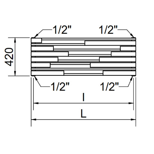 Radiatore orizzontale Stradivari h420x1150 mm inox satinato - Cordiva