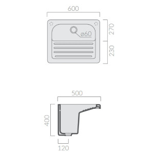 Lavatoio Venere 60x50 cm Bianco Lucido - Galassia | Qualità e Design 2