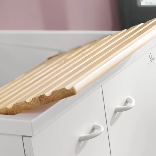 Mobile con lavatoio e asse in legno Prima 78x60 cm melaminico bianco o