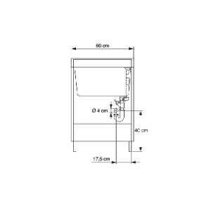 Mobile con lavatoio Prima 60x50 cm melaminico bianco opaco - Geromin 2