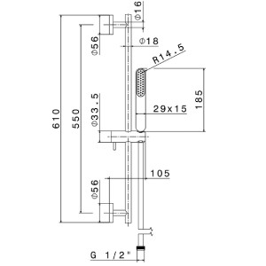 Asta saliscendi Linfa II cromo - Newform 2