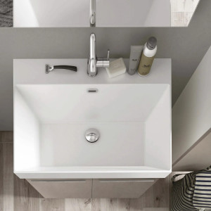 Lavabo per mobile lavanderia Doge60 61x51 cm ceramica bianca - Geromin 2