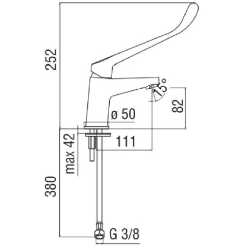 Miscelatore lavabo leva clinica senza scarico cromo - Nobili | Meglioa