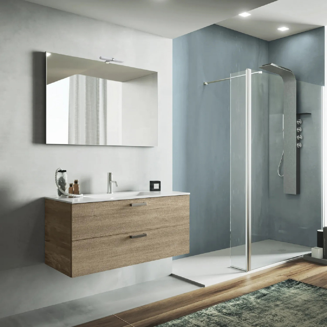 Mobile bagno sospeso Qubo2 60x50x50h cm sherwood miele - Geromin