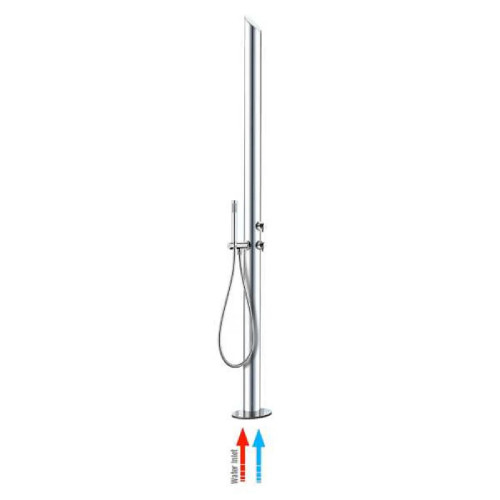 Colonna doccia da esterno con supporto Aquabambù acciaio inox - Bossin