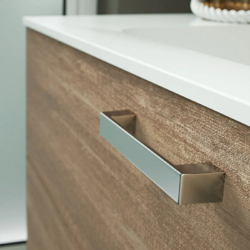 Mobile bagno sospeso Qubo2 100x50x50h cm due cassetti sherwood miele -