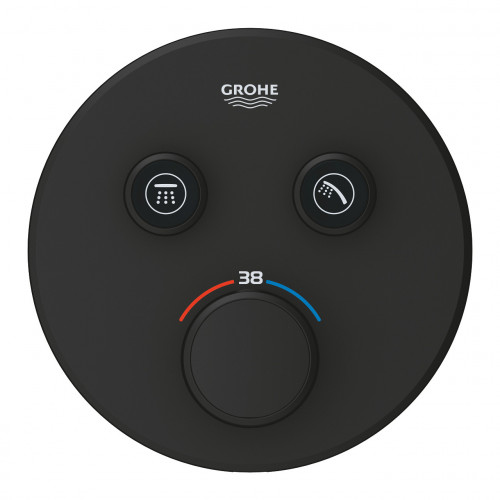 Miscelatore termostatico a 2 vie Grohtherm Smartcontrol nero opaco - G