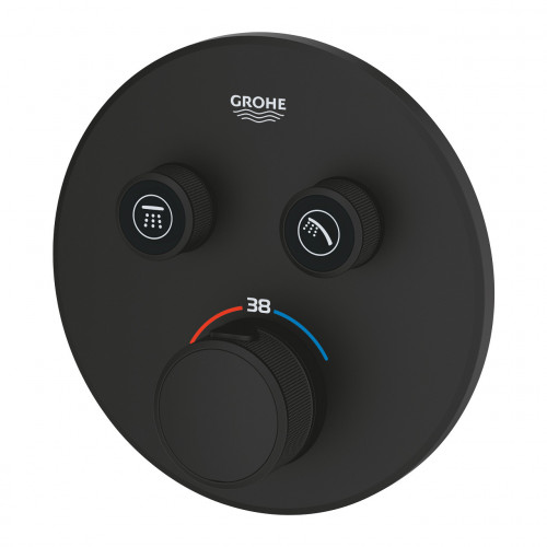 Miscelatore termostatico a 2 vie Grohtherm Smartcontrol nero opaco - G