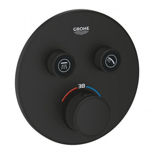 Miscelatore termostatico a 2 vie Grohtherm Smartcontrol nero opaco - G