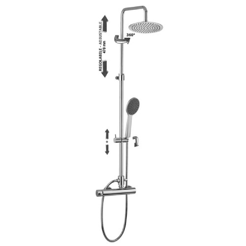Colonna doccia regolabile con miscelatore meccanico Mini Master cromo
