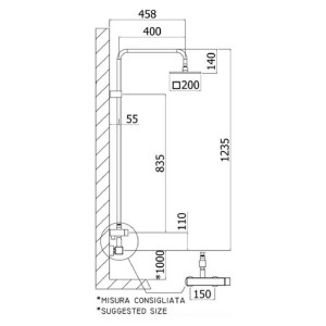 Colonna doccia con miscelatore meccanico Level Plus cromo - Paffoni 2