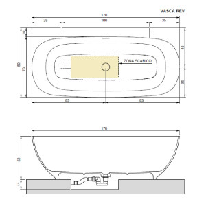 Vasca da bagno Calle 170x80 cm tecnotek bianco - Hafro 2