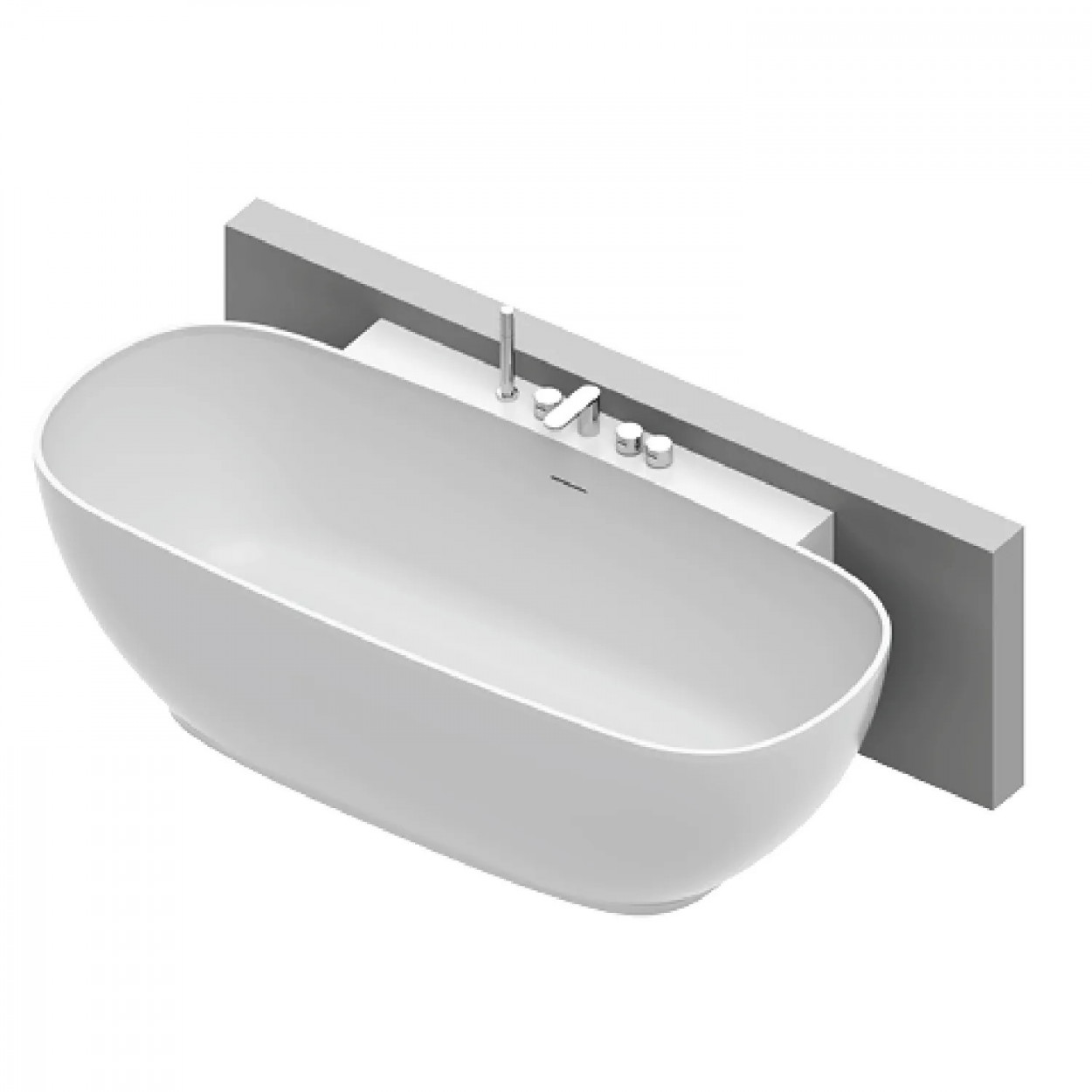 Vasca da bagno ovale a parete Calle 155x73 cm tecnotek bianco – Hafro