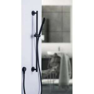 Asta saliscendi con doccetta in metallo Life nero opaco - Paffoni 2