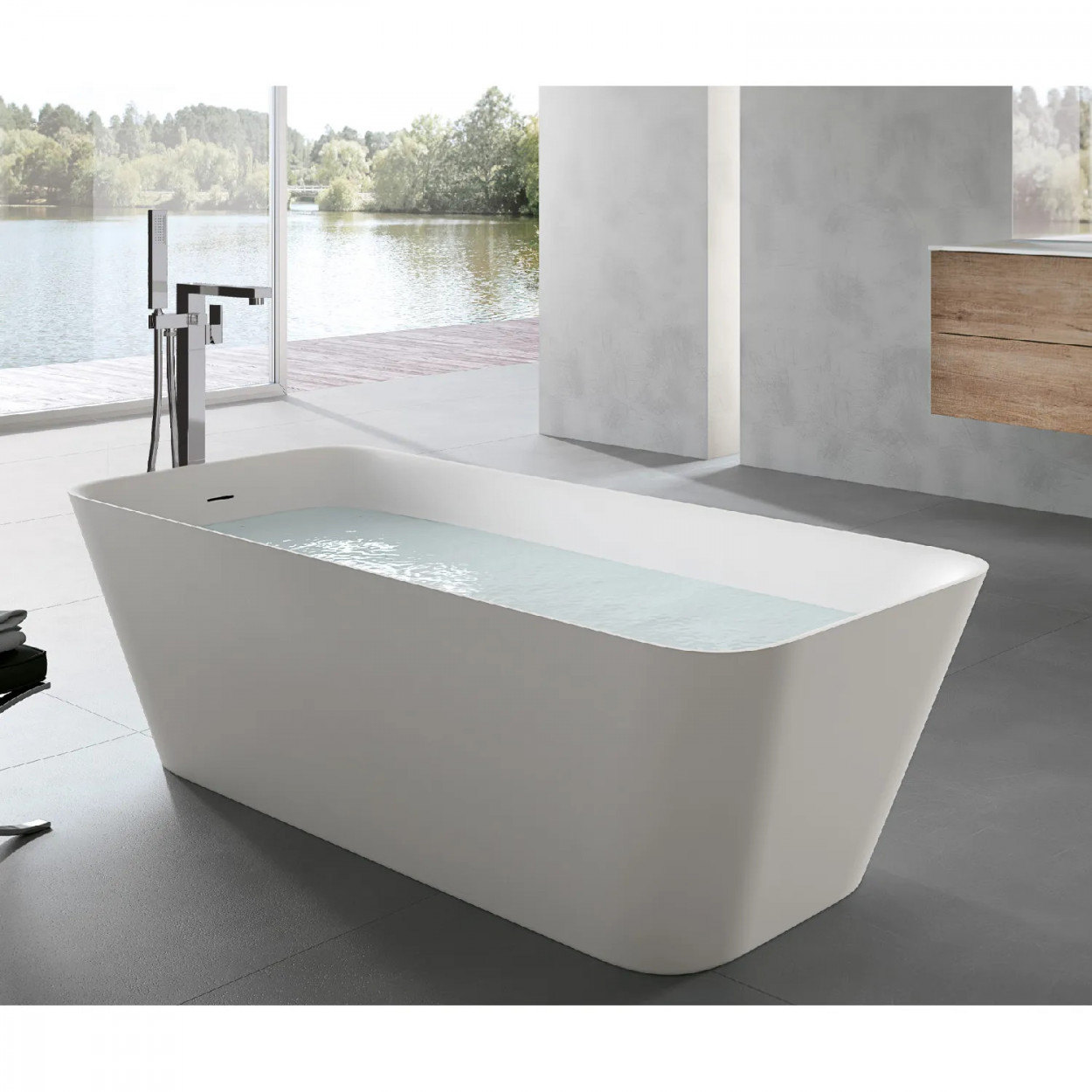 Vasca da bagno centro stanza Move 170X70 cm tecnotek bianco – Hafro