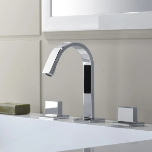 Rubinetto per lavabo 3 fori con scarico clic-clac Level cromo - Paffon 2