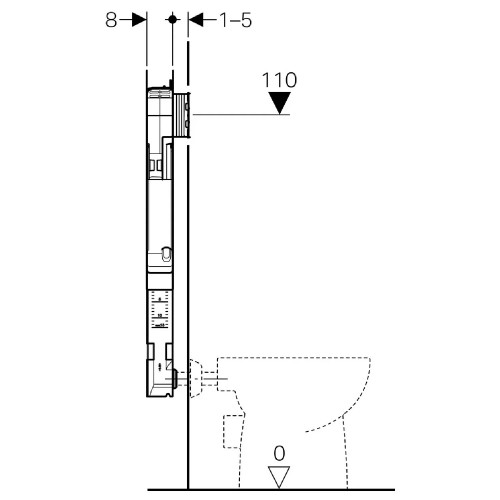 Cassetta incasso 8 cm per sanitario filo parete Sigma - Geberit